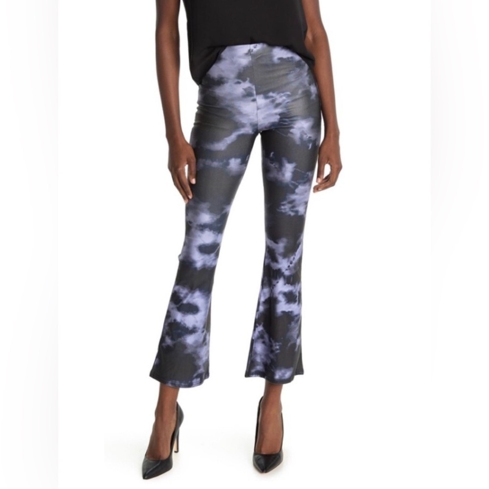 Topshop Nordstrom Tie Dye Satin Pull On Flared Leggings Womens Size 6 Petite NWT